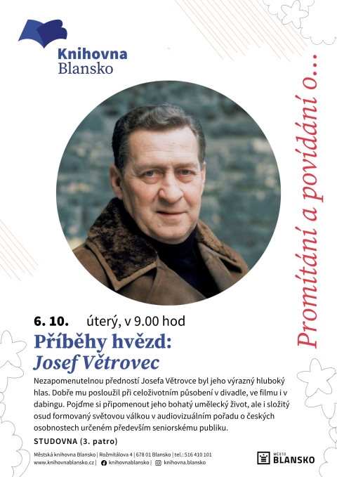 plakát k akci Příběhy hvězd: Josef Větrovec
