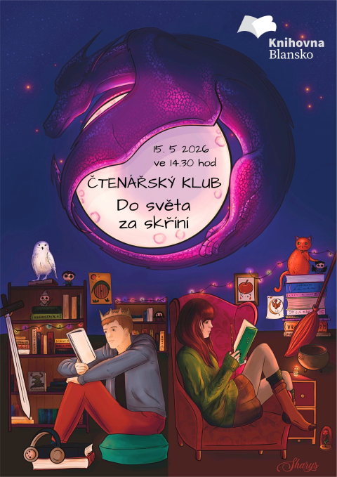 plakát k akci Čtenářský klub pro mladé dospělé: Do světa za skříní