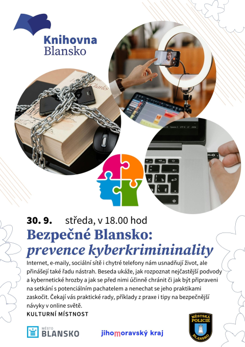 plakát k akci Bezpečné Blansko: prevence kyberkriminality