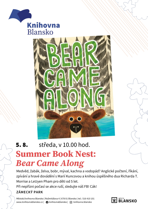 plakát k akci Summer Book Nest: Bear Came Along