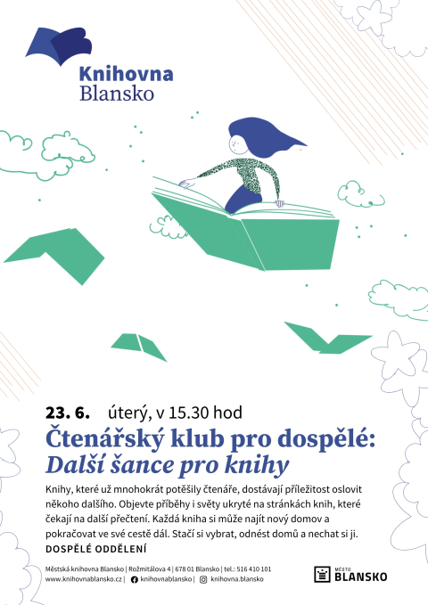 plakát k akci Čtenářský klub pro dospělé: Další šance pro knihy
