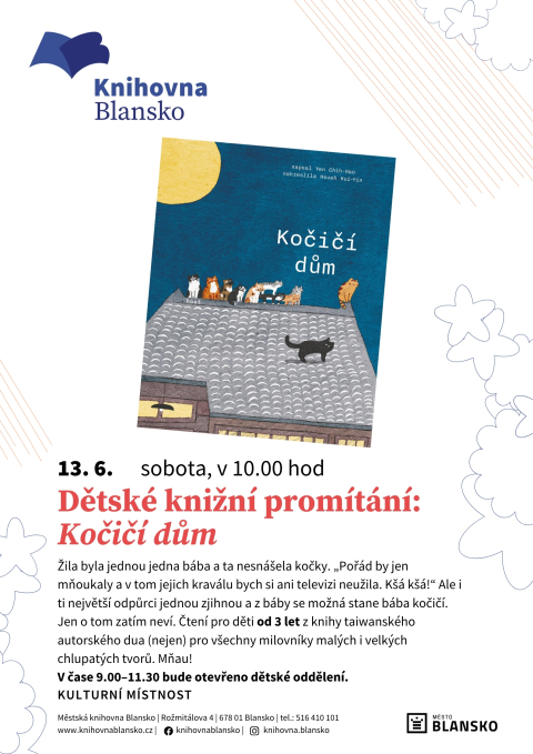 plakát k akci Dětské knižní promítání: Kočičí dům