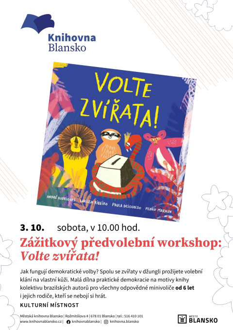 plakát k akci Zážitkový předvolební workshop: Volte zvířata!