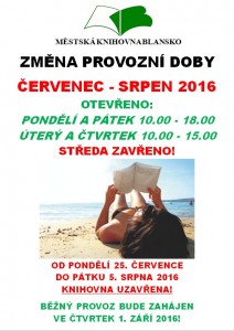 Letní provozní doba 2016