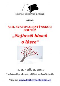 Plakát + pozvánka - SVATOVALENTÝNSKÁ SOUTĚŽ 2017